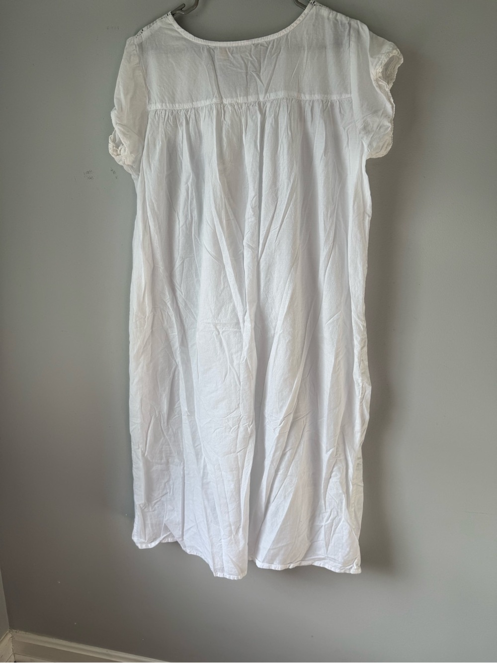 VTG COLLECTIONS ETC Cotton Eyelet Babydoll Dress MIDI MINI Dress White Size L XL - Picture 5 of 7